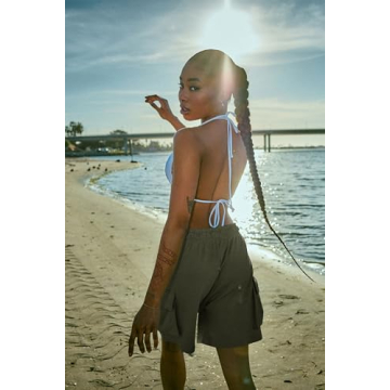 Fisoew Women's Sweat Shorts - Comfy Summer Cargo Style