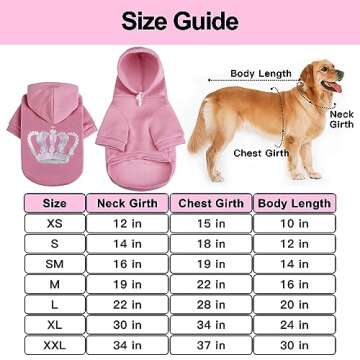 EXPAWLORER Prinecss Dog Hoodie for Girl - Hooded Dog Sweater with Leash Hole, Dog Cold Weather Cloth...