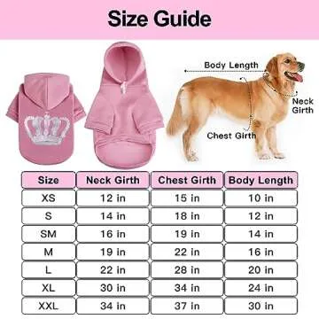 EXPAWLORER Prinecss Dog Hoodie for Girl - Hooded Dog Sweater with Leash Hole, Dog Cold Weather Cloth...
