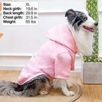 EXPAWLORER Prinecss Dog Hoodie for Girl - Hooded Dog Sweater with Leash Hole, Dog Cold Weather Clothes,Sweatshirt with Pocket, Pet Warm Outfit, Winter Coats for XS-XXL Dogs
