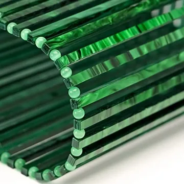 sorozien Women Acrylic Handbag Clutch Beach Bag Handmade Tote Ark Bag Top Handle Bags Fashion Party Clutch Purse (Pearlescent Green)