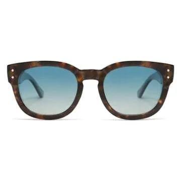 SOJOS Retro Round Polarized Sunglasses for Men Women Vintage Classic Thick Womens Square UV400 Shades SJ2321 Tortoise Blue Grading