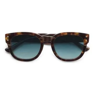 SOJOS Retro Round Polarized Sunglasses for Men Women Vintage Classic Thick Womens Square UV400 Shades SJ2321 Tortoise Blue Grading