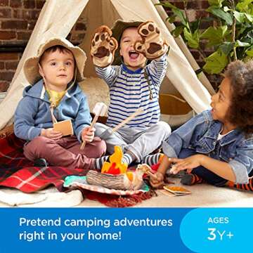 Fisher-Price Preschool Toy S’more Fun Campfire, 18-Piece Dress Up Set for Camping Pretend Play Kid...