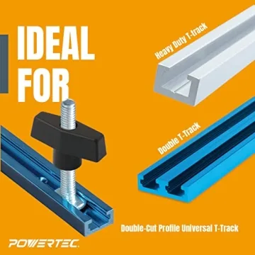 POWERTEC 71170 17-Piece Universal T-Track System for Woodworking