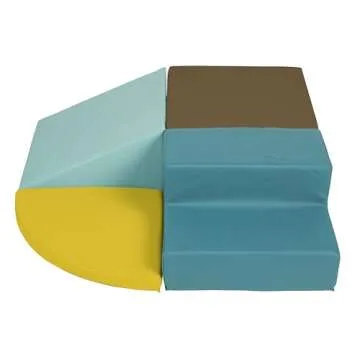 SoftScape Toddler Playtime Corner Climber, Indoor Active Play Structure for Toddlers and Kids, Safe Soft Foam for Crawling and Sliding (4-Piece Set) - Earthtone/Contemporary, 11619-ETCT