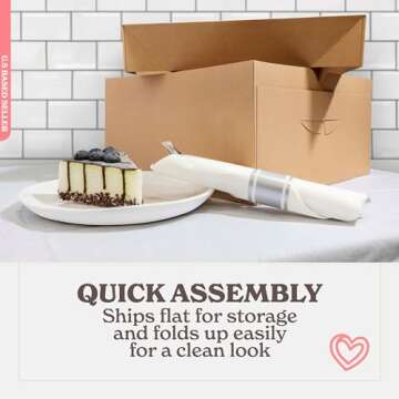 Spec101 Cake Boxes with Window 25pk 12 x 12 x 6in Brown Bakery Boxes, Disposable Cake Containers, Dessert Boxes