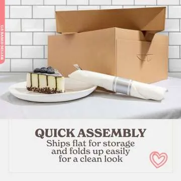 Spec101 Cake Boxes with Window 25pk 12 x 12 x 6in Brown Bakery Boxes, Disposable Cake Containers, Dessert Boxes