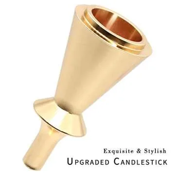 HUANGXIN Gold Candlestick Holders - Set of 3 Candlestick Holders for Taper Candle Fits 3/4 inch Candle & LED Candles Birthday Dinning Party Decorative Metal Candleholders (Gold)