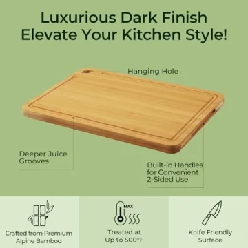 Keechee Bamboo Cutting Board 2-Pc Set Ideal for Kitchen Use