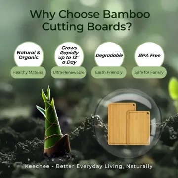 Keechee Bamboo Cutting Board 2-Pc Set Ideal for Kitchen Use