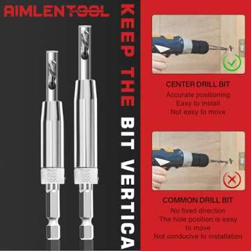 AIMLENTOOL 17pcs Self Centering Drill Bit Set for Woodworking