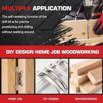 AIMLENTOOL 17pcs Self Centering Drill Bit Set for Woodworking