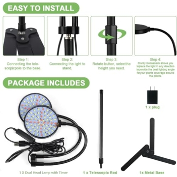 Full Spectrum Grow Lights for Indoor Plants 6000K