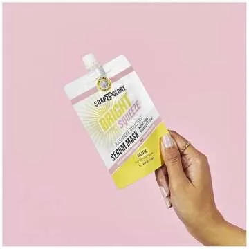 Soap & Glory Bright & Beautiful Brightening Sheet Face Mask - Vitamin C + White Flower Exfoliating Sheet Mask - Brilliance Boosting Face Mask for Dull Skin (29g)