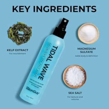THESALONGUY Tidal Wave Sea Salt Spray for Men - Volumizing & Texturizing Spray with Natural Sea Salt & Kelp for Beach Waves | Light & Non-greasy | Paraben & Alcohol-Free for All Hair Types
