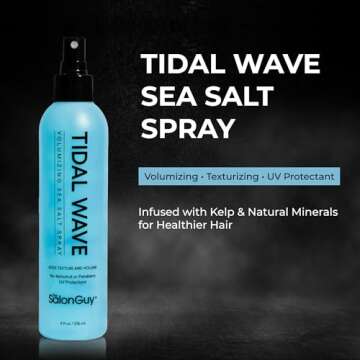 THESALONGUY Tidal Wave Sea Salt Spray for Men - Volumizing & Texturizing Spray with Natural Sea Salt & Kelp for Beach Waves | Light & Non-greasy | Paraben & Alcohol-Free for All Hair Types