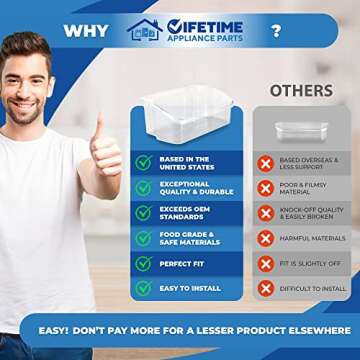 UPGRADED Lifetime Appliance 240356402 Door Bin Compatible with Frigidaire, Kenmore, Electrolux Refri...