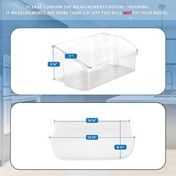 Durable UPGRADED Lifetime Appliance Door Bin for Refrigerators