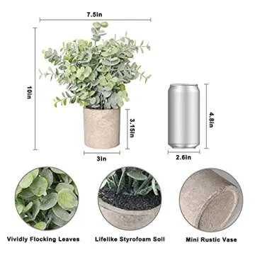 Zuvas Mini Potted Artificial Plants - Perfect Home Decor