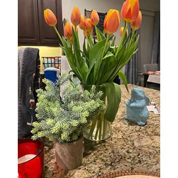 Zuvas 4 Pack Fake Plants Mini Potted Artificial Plants Faux Plants Indoor Plastic Eucalyptus Greenery in Pots, Herbs Plants Decor for Home Bathroom Office Farmhouse Desk Shelf Centerpiece Decoration