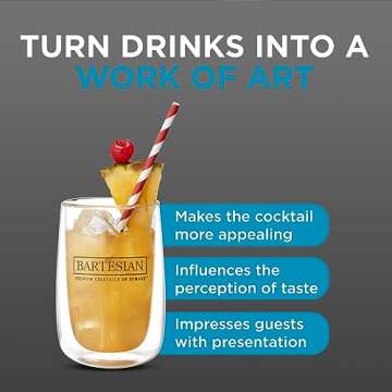 Bartesian Cocktail Glass Sets - Stemless Margarita Drinking Glassware for Cocktails & Mocktails - Bar Glasses for Martini, Margarita, Pina Colada, Whiskey Sour, Old Fashioned - Set of 2