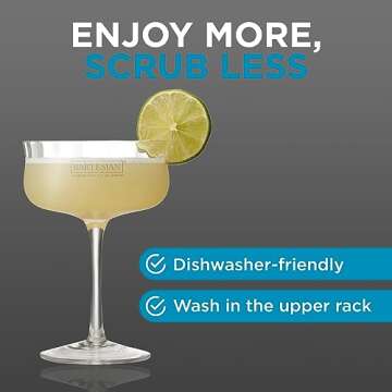 Bartesian Cocktail Glass Sets - Stemless Margarita Drinking Glassware for Cocktails & Mocktails - Bar Glasses for Martini, Margarita, Pina Colada, Whiskey Sour, Old Fashioned - Set of 2