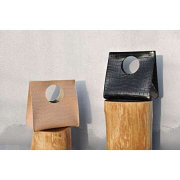 HOXIS Vintage Minimalist Style Soft Pu Leather Handbag Clutch Small Tote (Black Crocodile Print)