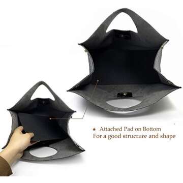 HOXIS Vintage Minimalist Style Soft Pu Leather Handbag Clutch Small Tote (Black Crocodile Print)