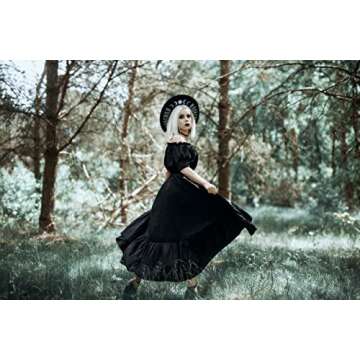 Scarlet Darkness Women Steampunk Skirt Victorian Ruffle Pirate Skirts Black S