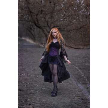 Scarlet Darkness Women Steampunk Skirt Victorian Ruffle Pirate Skirts Black S