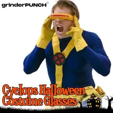 GrinderPUNCH Futuristic Space Alien Costume Sunglasses Cyclops Shield Party Mirror Mono Lens