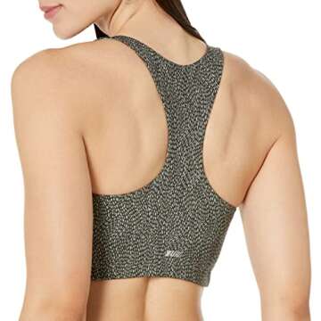 Amazon Essentials Women's Active Sculpt V-Neck Medium Support Sports Bra, Multicolor Dots, Large