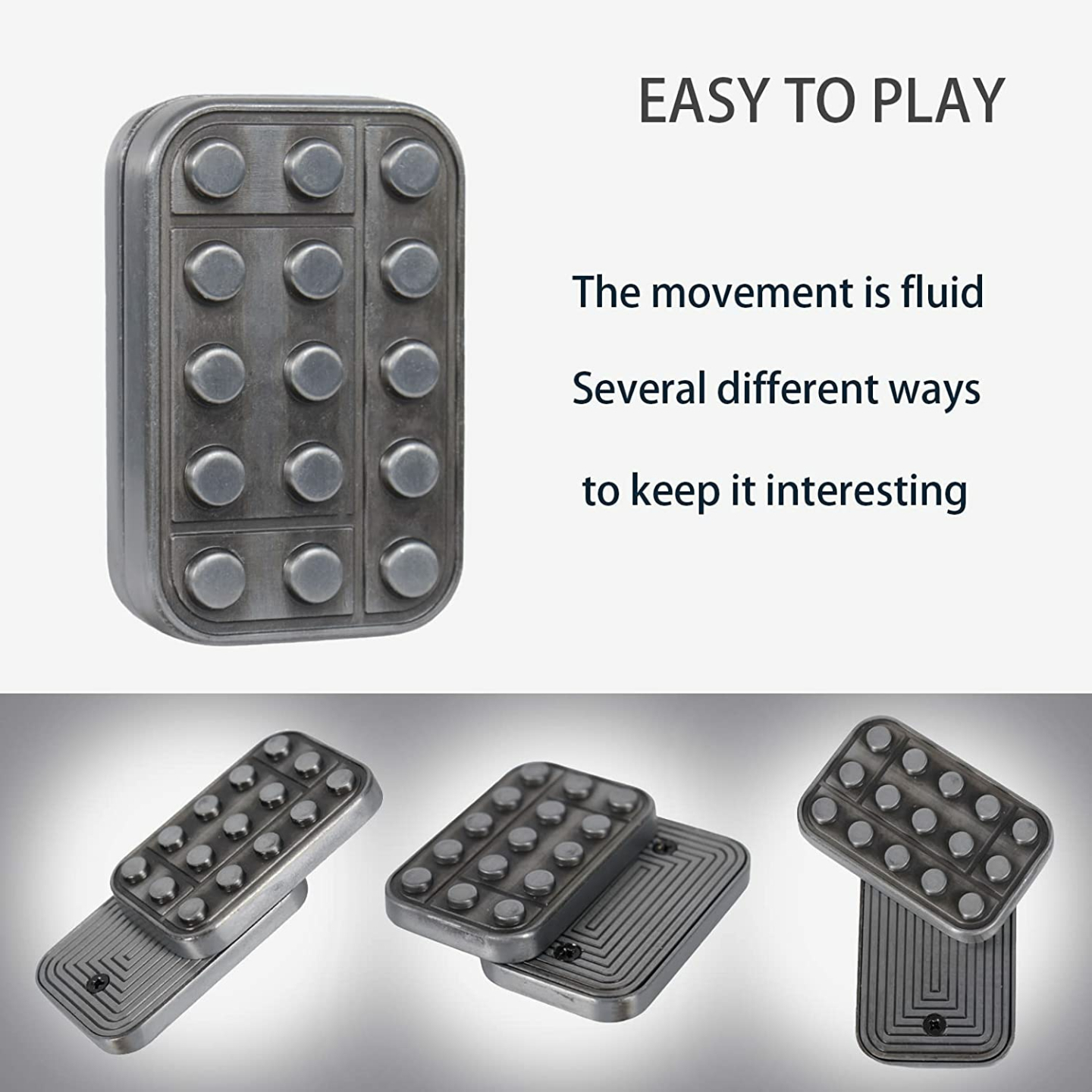 Metal Fidget Slider Toy - Haptic EDC Blocks for Adults