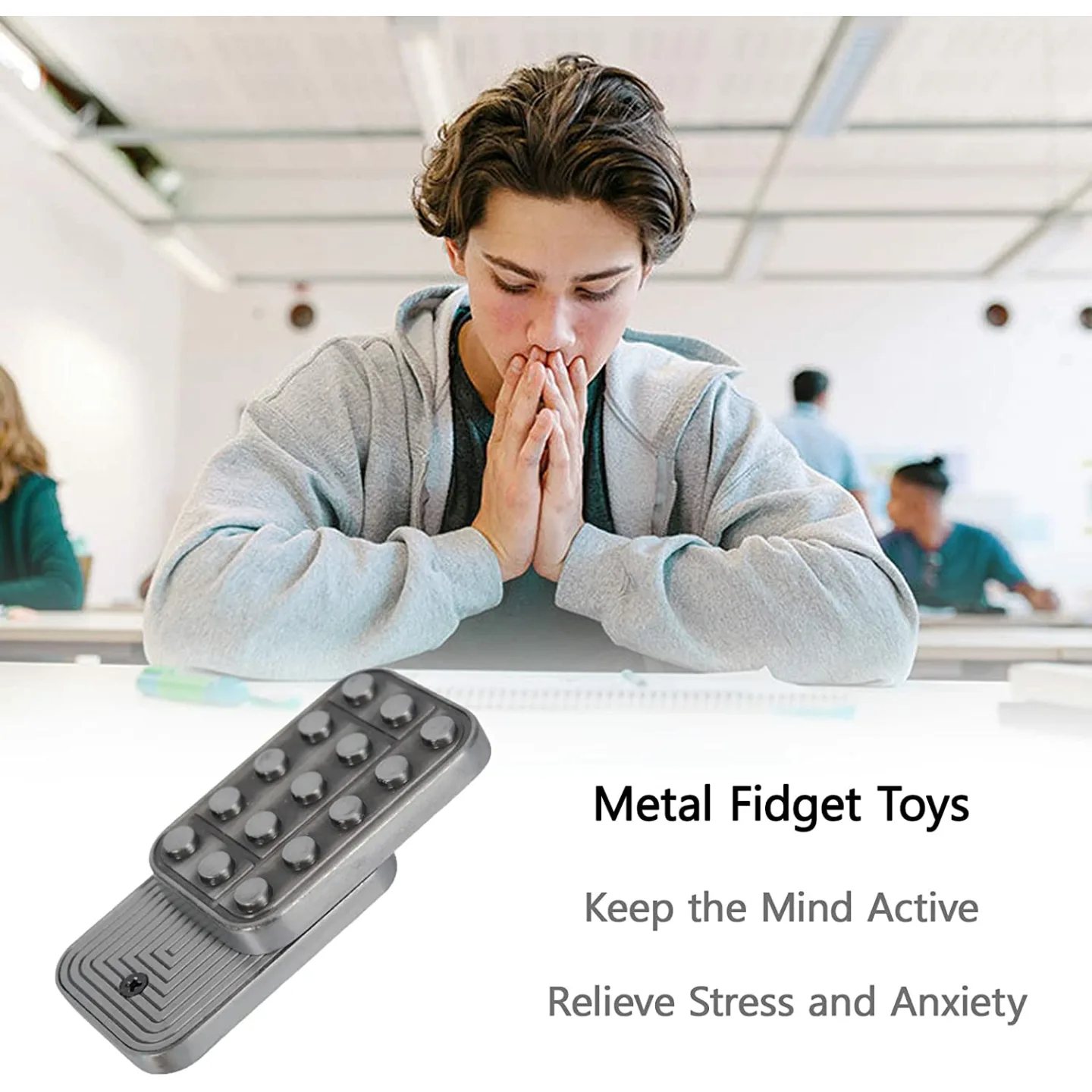 Metal Fidget Slider Toy - Haptic EDC Blocks for Adults