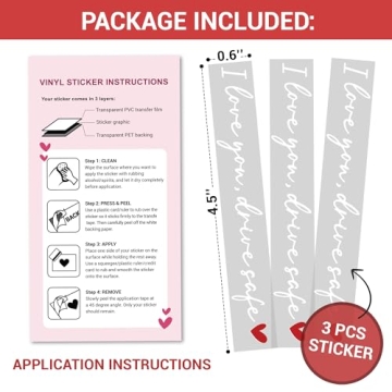 BoopZilla I Love You Drive Safe Mirror Stickers for Cars