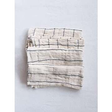 Creative Co-Op DA9759 Set of 4 Striped Cotton Napkins