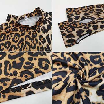 LYKSAW Queen.M Women's Sexy Bodycon Dress Knitting Casual Club Party Slim Short Mini Dress (Leopard Print, M)