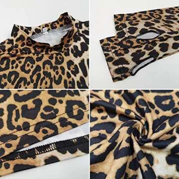 LYKSAW Queen.M Women's Sexy Bodycon Dress Knitting Casual Club Party Slim Short Mini Dress (Leopard Print, M)