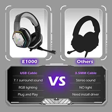 EKSA E1000 USB Gaming Headset for All Platforms