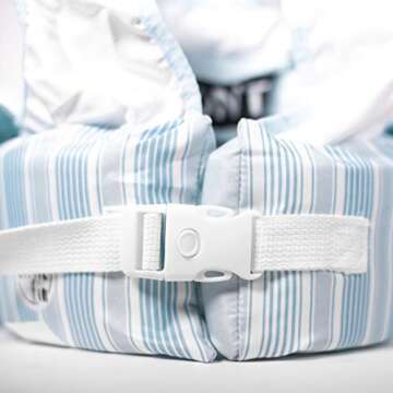 Little Fin Swimmer Float Vest for Pool, Blue, Aqua Kids Floaty Accessory from 30 to 50lbs, Toddler Swim Vest with Arm Wings Boys Ollie Swimmer