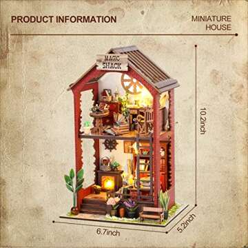 INSGEN DIY Miniature Dollhouse Greenhouse Building Room Kit, Wooden Diorama Book Nook House Kits Bui...