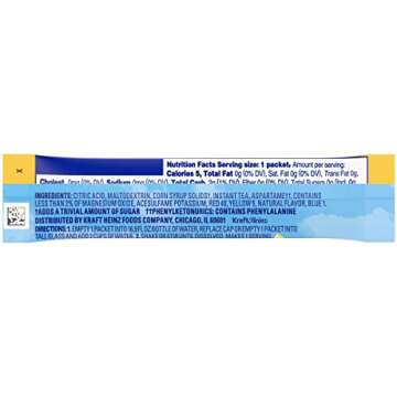 Crystal Light Sugar-Free Lemon Iced Tea On-The-Go Powdered Drink Mix 10 Count, Pack of 1