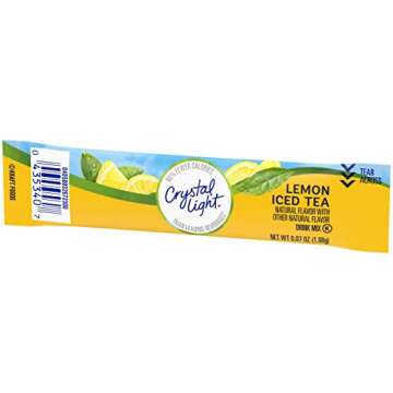 Crystal Light Sugar-Free Lemon Iced Tea On-The-Go Powdered Drink Mix 10 Count, Pack of 1