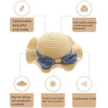 Baby Hat Summer Straw Hat Bowknot Beach Sun Protection Hat for Girls