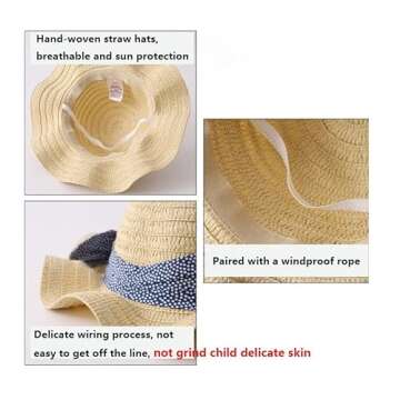 Baby Hat Summer Straw Hat Bowknot Beach Sun Protection Hat for Girls
