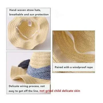 Baby Hat Summer Straw Hat Bowknot Beach Sun Protection Hat for Girls