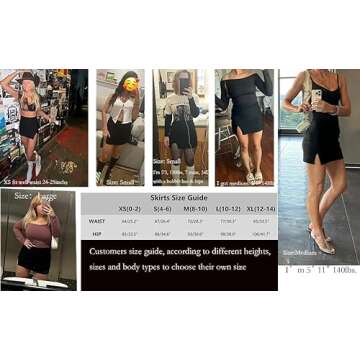 Wrotorea Womens Sexy Black Mini Bodycon Skirt With High Slit and High Waist 0290 (XS,Black)