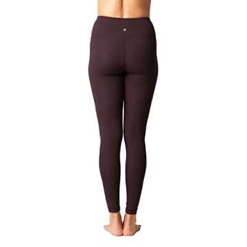 Yogalicious High Waist Ultra Soft Lightweight Leggings - High Rise Yoga Pants - Fig Sugar - XS
