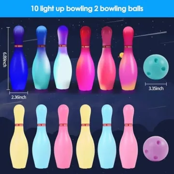 Zloveleexr Glow in The Dark Bowling Set for Kids Play